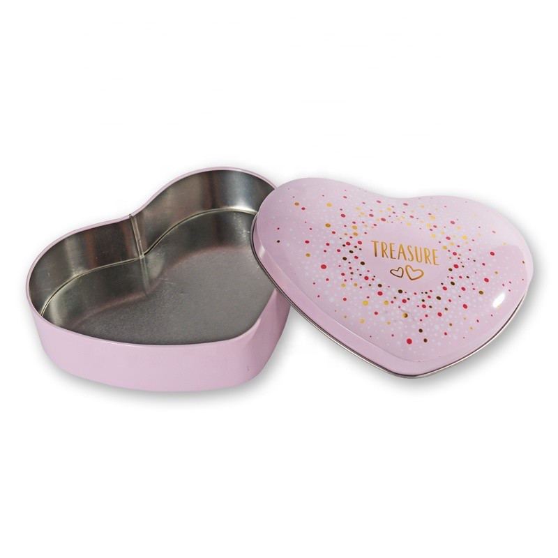Heart Shape Tin Can Biscuit Packaging Chocolate Metal Box