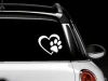 Heart With Dog Paw Puppy Love Vinyl Decal Car Sticker