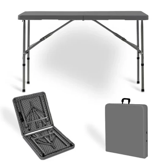 Heavy-Duty 4ft Folding Table, Portable Indoor Outdoor Card Table