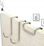 Heavy-Duty Genuine Flat 304 Stainless Steel Counter Door Double S Hook Multiple Use S Shaped Hanging Over Door Hooks