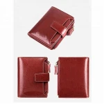 High-capacity glossy smooth minimalist design leather male wallet