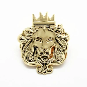 High-end badge bar pin and die casting lion logo 3D badge