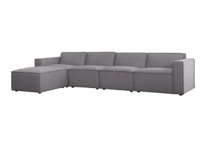 High quality 100% polyester grey living room sofas italian modern l shape corner sofa