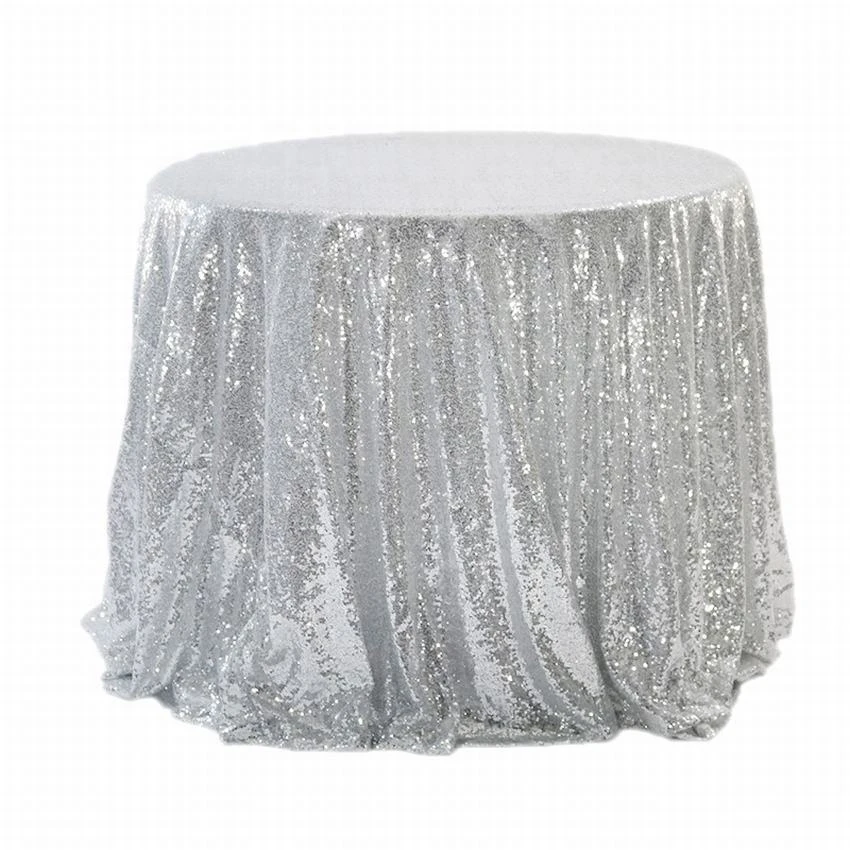 High Quality Black shiny Sequin Round Table Cloth For Wedding Events party Banquet Table Decoration Table Overlay