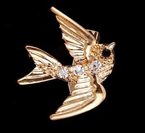 High Quality Eagle Brooches Bird Jewelry Crystal Gold Eagle Brooches
