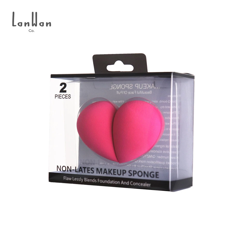 High Quality Latex Free Soft Makeup Sponge Set Heart Shape Cosmetic Sponge Puff Valentine Gift
