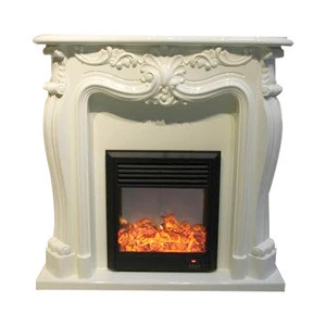 High Quality luxury Ivory LED Electric Fireplace for wholesale