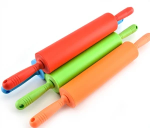 High Quality Non Stick Factory Wholesale Easy Using Silicone Rolling Pin With Handle
