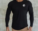 High quality plain t-shirt slim fit white printing logo long sleeve t shirt dri-fit mens t-shirt