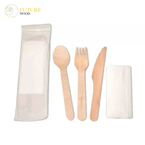 High Quality Portable Spoon Knife Fork Wooden Tableware Suit Cutlery Set