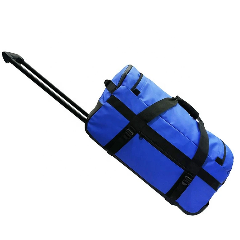 High quality tarpaulin waterproof wheel gym luggage duffle trolley travel bag