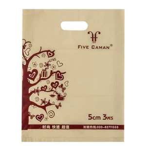 high quality wholesale die cut handle shopping hdpe ldpe plastic packaging bag with custom printed own logo