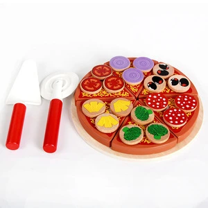 High quality wooden pizza play house christmas kitchen set toy