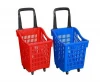 High standard supermarket, plastic shopping trolley shopping baskets with wheels