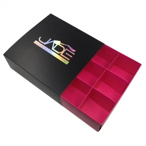 Holographic Logo Paper Drawer Sliding Paper Box, Packaging with Compartments Cardboard