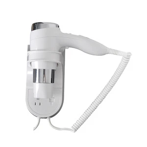 Honeyson white multifunction safety switch wall mounted hotel hair dryer