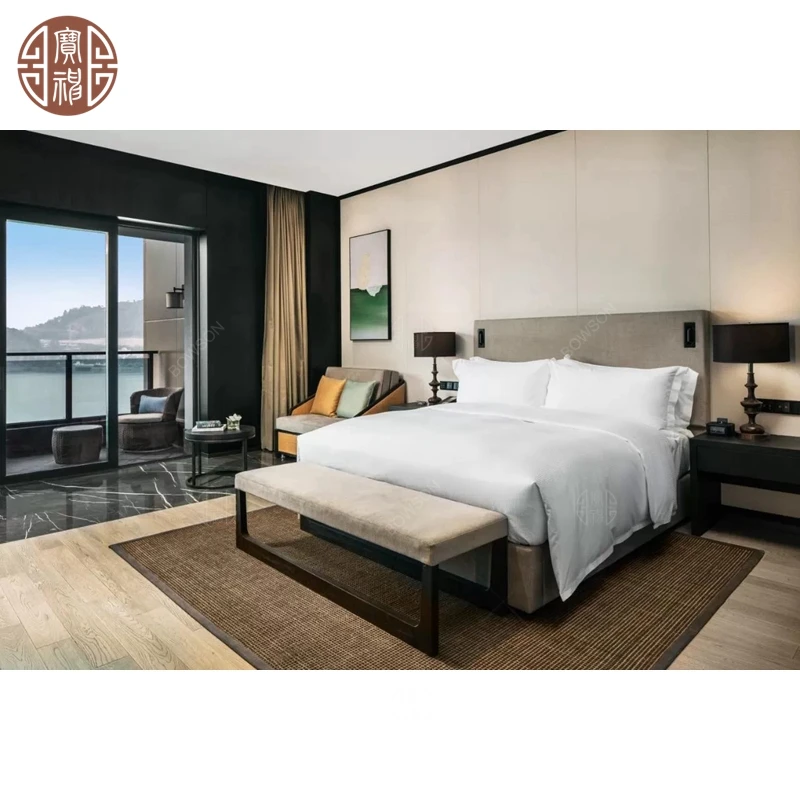 Hospitality Wooden Modern Hotel King Bedroom Sets Furniture
