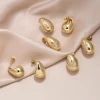 Hot love  water drop earrings female niche design inlaid zircon copper plated 18k gold butterfly earrings