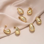Hot love  water drop earrings female niche design inlaid zircon copper plated 18k gold butterfly earrings
