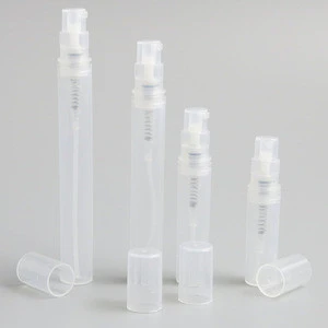 Hot new sale 2ml/3ml/4ml/5ml plastic spray bottles small perfume cosmetic sample packaging