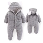Hot Sale Baby Rompers Children's Stereoscopic Ears Hooded Baby+rompers Baby Clothes Newborn cotton