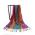 Import Hot sale custom  rainbow jacquard knit embroidery scarf shawl pashmina in stock from China