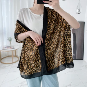 Hot sale Fashion Women&#x27;s printed scarf digital pattern cotton and linen scarf