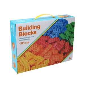 Hot Sale Kids Toys Plastic Building Blocks Bricks in Bulk 100+ Pcs Design Box