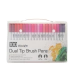 Hot Sales Dual Tip 100 Watercolor Brush Pen Art Markers Water Color Brush Pen Set
