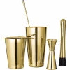 Hot sell bar ware gold electroplating Stainless Steel boston shaker set