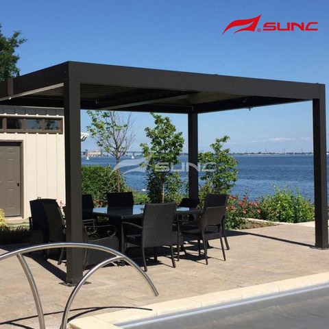 Hot Sell Modern Design Aluminium Frame Terrace Waterproof Sunshade Metal Garden bioclimatic Pergola