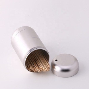 Hot Selling Cylindrical Home Restaurant Aluminum Alloy Box Toothpick Holder