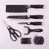 Hot selling stainless steel non-stick coating 7pcs knife set
