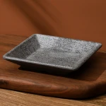 Hot selling thick durable square plastic serving plate restaurant home dinnerware melamine small sauce dish