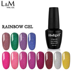 ibdgel glitter organic color nail uv gel polish rainbow colors set
