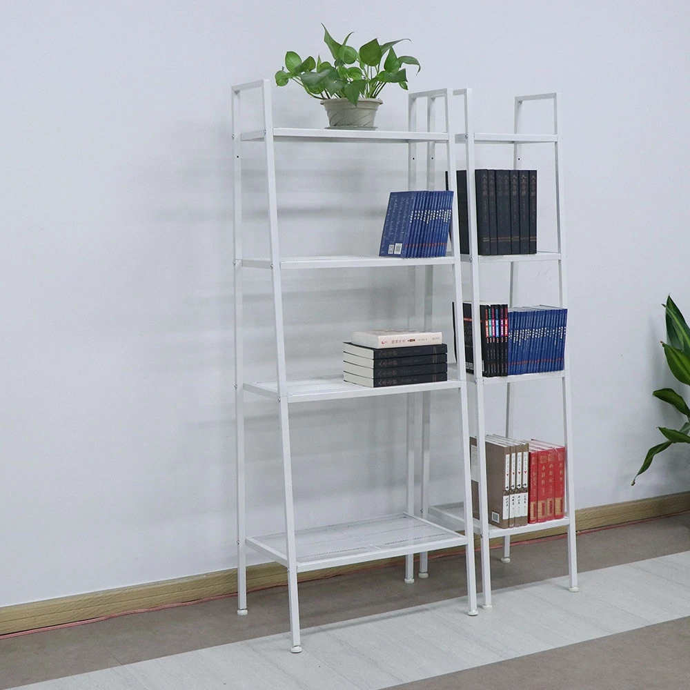 Indoor balcony book shelf 4 tier ladder bookcase bookshelf  plant stands metal   ladder plant stand