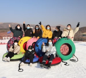 Inflatable Towable Snow Sled Tube Inflatable Ski Tube With Hard Bottom
