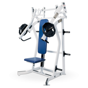 Iso-Lateral Incline Press with plates loaded/Life fitness/hammer strength machine