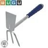 ISO9001 Garden tool Steel blade and plastic material 12-1/2&quot; 3 - Tine hand fork &amp; hoe