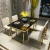 Import italian high end dining room furniture stainless steel dinning table 6 chairs sets from China
