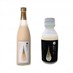 Japanese sake bottles amazake rice energy drink with rice  glass bottling yeast
