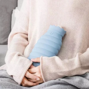 Jordan&amp;Judy 313/620ml Hot Water Bag Microwave Heating Silicone Bottle Winter Heater With Knitted Cover Warmer Hot water bottle