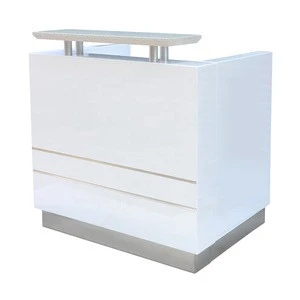 Kangmei Wholesale Cheap Price European Modern New Design White Beauty Salon Furniture Small Counter table Front Reception Desk