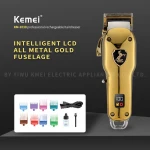 Kemei KM-2030 Rechargeable Profession Metallic Electric Trimmer Hair Clipper LCD Cordless Hair Trimmer Professional Hair Trimmer