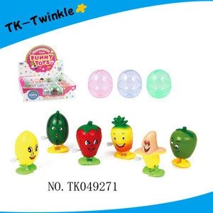 Kid toy plastic egg capsule fruits small wind up toys promotion toy