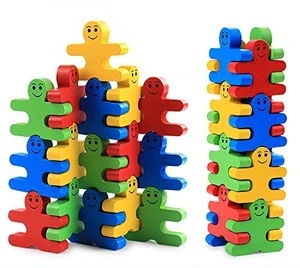 Kids Children Building Blocks Toys 16 Pieces Creative Wooden Puzzle Party Favors Supplies