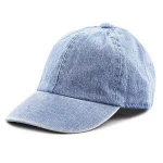 Kids Washed Cotton and Denim Plain Baseball Cap