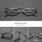 KINGSEVEN 2020 Round Titanium Optical Lenses Glasses Frame Men Myopia Women Prescription Glasses Eyeglasses Male Metal Eyewear