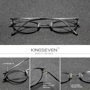 KINGSEVEN 2020 Round Titanium Optical Lenses Glasses Frame Men Myopia Women Prescription Glasses Eyeglasses Male Metal Eyewear