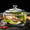 Kitchen cookwear handles High Quality clear Heat Resistant Cooking Glass boil soup pot
